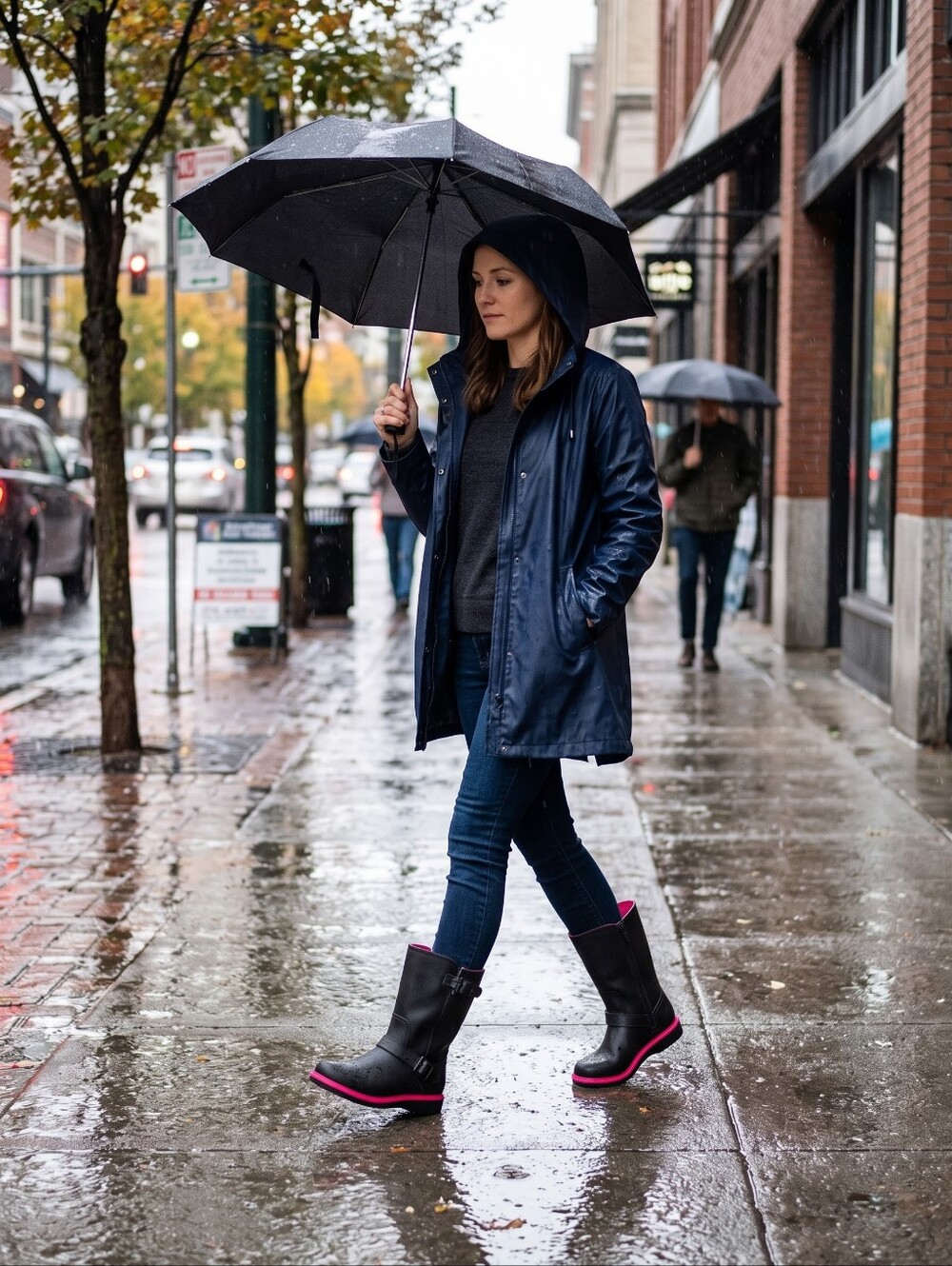 Cole Haan Millbridge Moto Waterproof Boots Black Women's Size 6B Inside Flaw